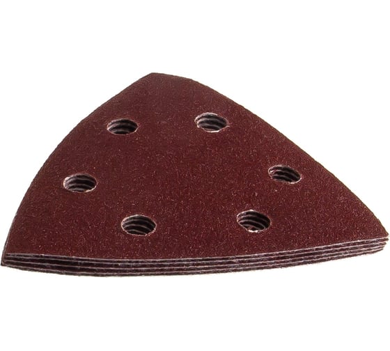 Изображение товара Треугольник шлифовальный универсальный на велкро основе 6 отверстий Р120 93x93x93 мм 5 шт. STAYER 35460-120