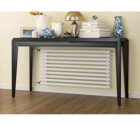 Изображение товара Трубчатый радиатор с прямоугольным профилем 60x30 GUARDO RETTA 6P 530 мм высотой, 1200 мм шириной, 11 секций, нижнее левое подключение, 6P-1200-11 NK-GOR-L RAL9016 белый матовый 6P-1200-11 NK-GOR-L R9016(M)