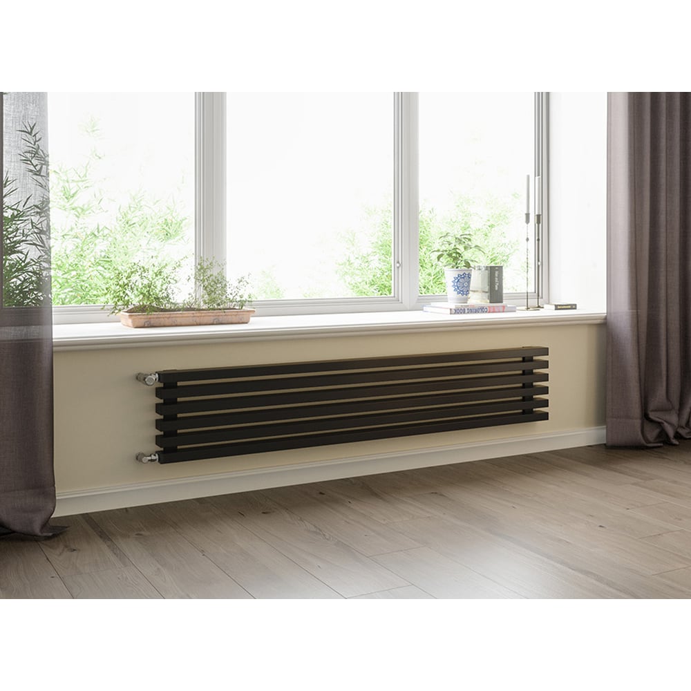 Изображение товара Трубчатый радиатор GUARDO RETTA 6P 280x1200 мм черный матовый