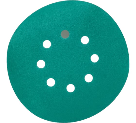Изображение товара Диск абразивный с липучкой DTC-Film (green) 150 мм, 8 отверстий, P220, 5 шт BRUSHTEX 150G8-240