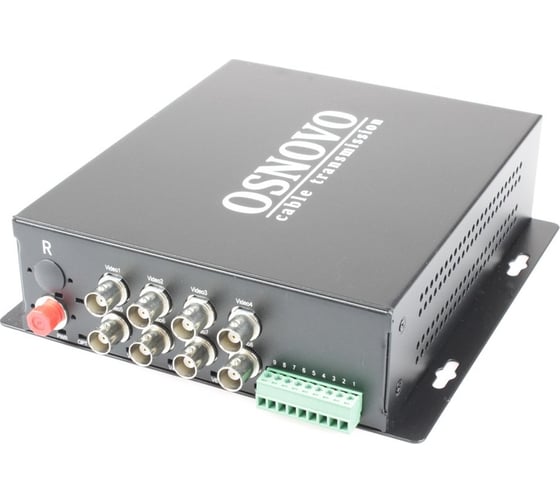 Изображение товара Оптический приемник OSNOVO RA-H82-15F 8 каналов видео HDCVI/HDTVI/AHD/CVBS и 1 двунаправленного канала управления (RS485/полудуплекс) по одномодовому оптоволокну до 20км sct1427
