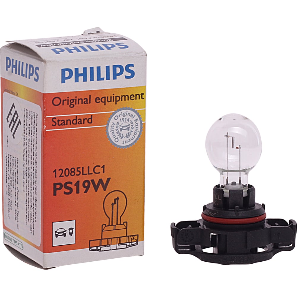 фото Автолампа philips ps19w pg20,1 halogen long life 12v 1,15 12085llc1