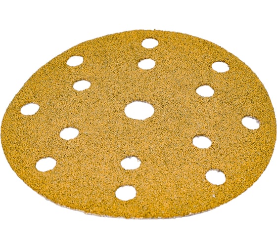 Изображение товара Диск абразивный с липучкой Sandpaper (yellow) 150 мм, 15 отверстий, P40, 5 шт BRUSHTEX 150Y15-40