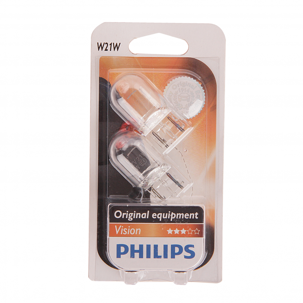 фото Автолампа philips w21w w3 16d 2 шт. 12v 1,10,100 12065b2