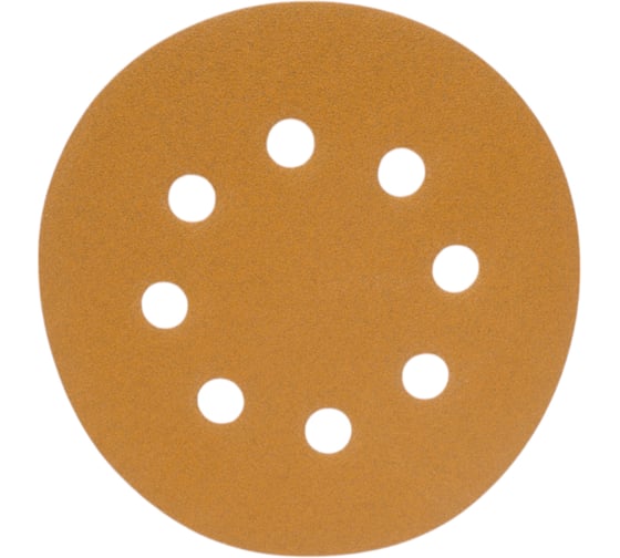 Изображение товара Диск абразивный с липучкой Sandpaper (yellow) 125 мм, 8 отверстий, P180, 10 шт BRUSHTEX 125Y8-180