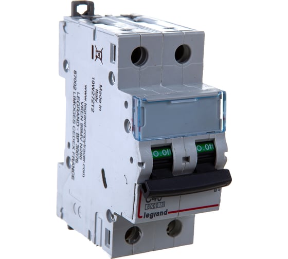Изображение товара Автоматический выключатель Legrand DX3-E C40 2П 6000/6kA 407281