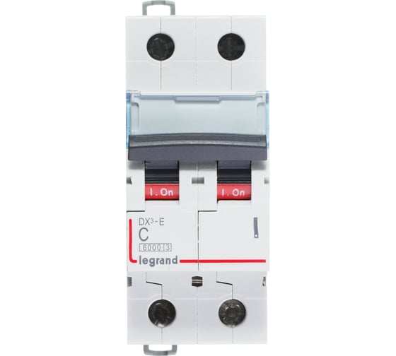 Изображение товара Автоматический выключатель Legrand DX3-E C6 2П 6000/6kA 407274