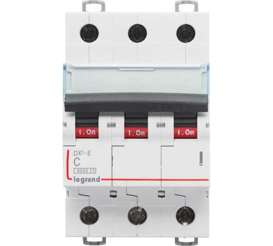 Изображение товара Автоматический выключатель Legrand DX3-E C6 3П 6000/6kA 407288