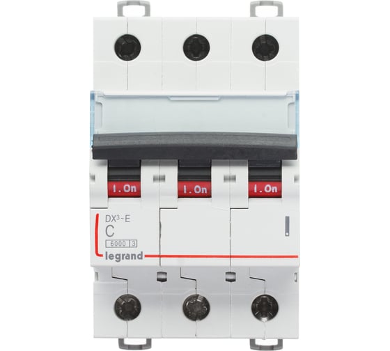 Изображение товара Автоматический выключатель Legrand DX3-E C10 3П 6000/6kA 407289