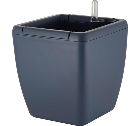 Изображение товара Горшок с автополивом INGREEN munchen 5л с внутренней вставкой 2,2л, квадратный, вулканический серый IG622411026