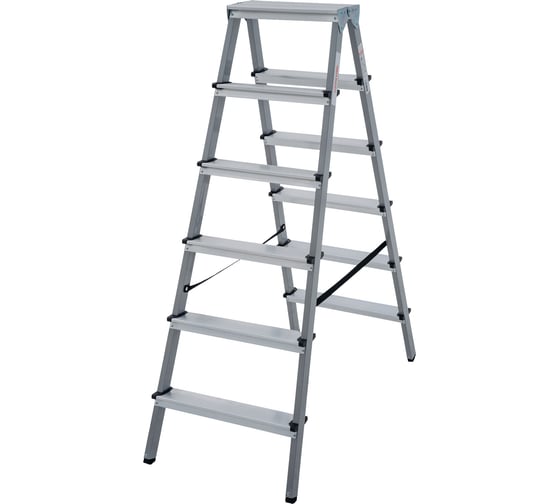 Изображение товара Двухсторонняя стремянка Новая Высота сталь/алюминий 2х6 ступеней 1140206