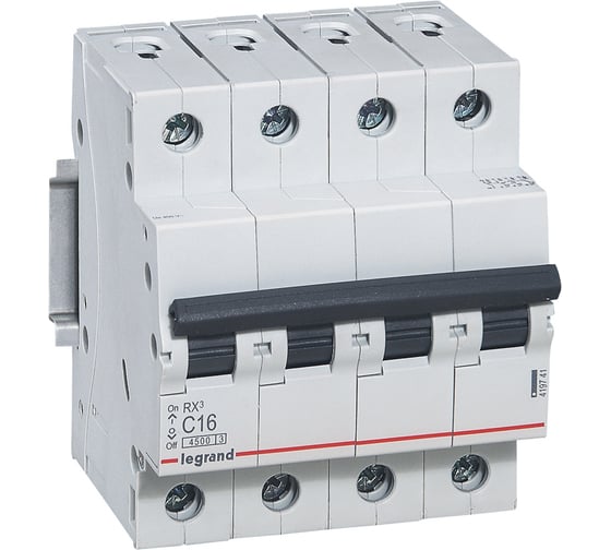 Изображение товара Автоматический выключатель Legrand Rx3 4,5ka 63а 4п C 419747