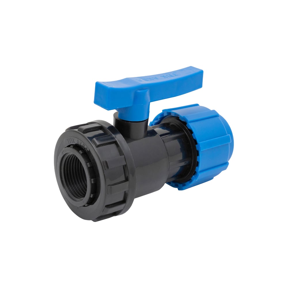 Изображение товара Компрессионный шаровой кран Политэк D 50x1 1/2 TПК-Аква разъемный для воды