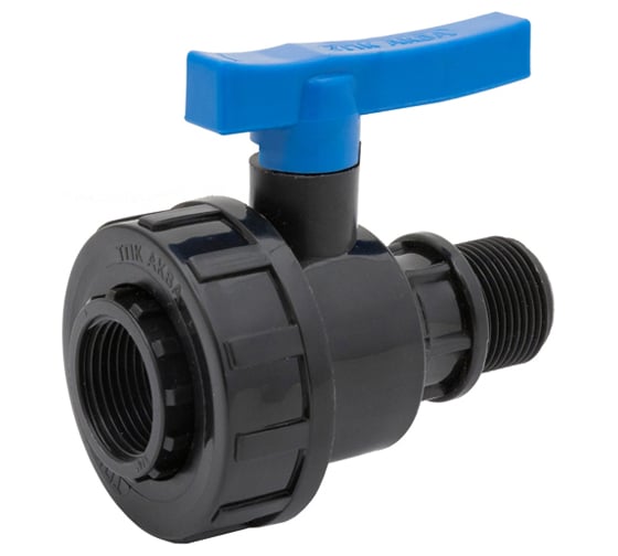 Изображение товара Шаровой компрессионный кран Политэк вр/нр 1x1 тпк-аква 552220101