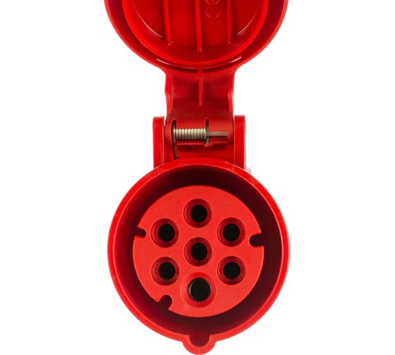 Изображение товара Кабельная розетка PCE 7-ми контактная 16А 380V 6P+E IP44 с никелированными контактами 217-6v