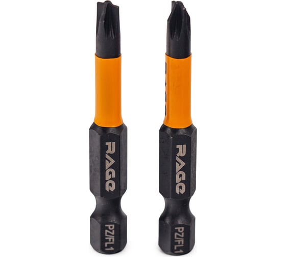 Изображение товара Биты RAGE By VIRA магнитные для электротехнических работ S2 PZ/FL1 x 50 мм 2 шт 554138