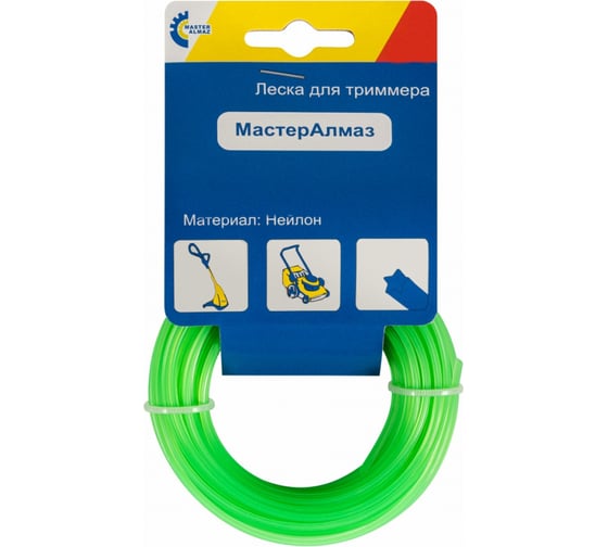 Изображение товара Леска шестиугольник 15 м, 3 мм, на картоне МастерАлмаз 10505043