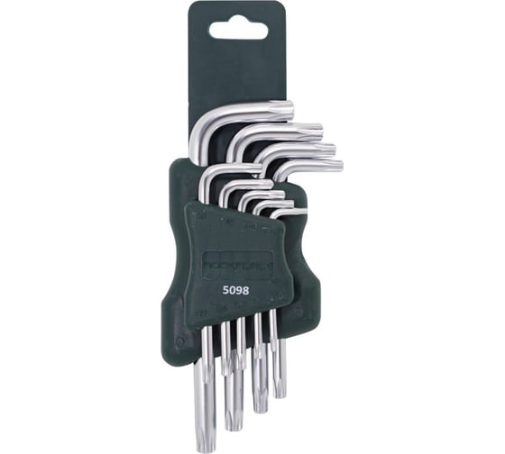 Изображение товара Набор ключей Rockforce торкс Г-образных T10-T50 9 предметов на пластиковом дрежателе RF-5098(5803)
