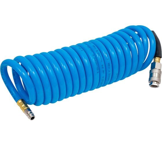 Изображение товара Шланг спиральный с фитингами рапид, полиуретан, 15 бар, 8x12 мм, 5 м FUBAG 8641904