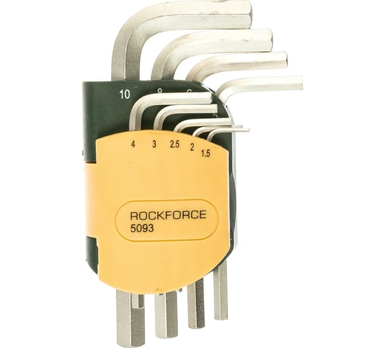 Изображение товара Набор ключей Rockforce шестигранных 1.5-10мм, 9 предметов RF-5093(6199)