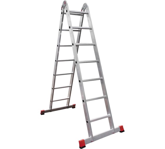 Изображение товара Шарнирная двухсекционная лестница Новая Высота Проф 2x7 604427 3310207