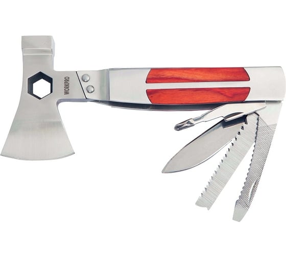 Изображение товара Топор-мультитул WORKPRO 12в1, нержавеющая сталь WP383001