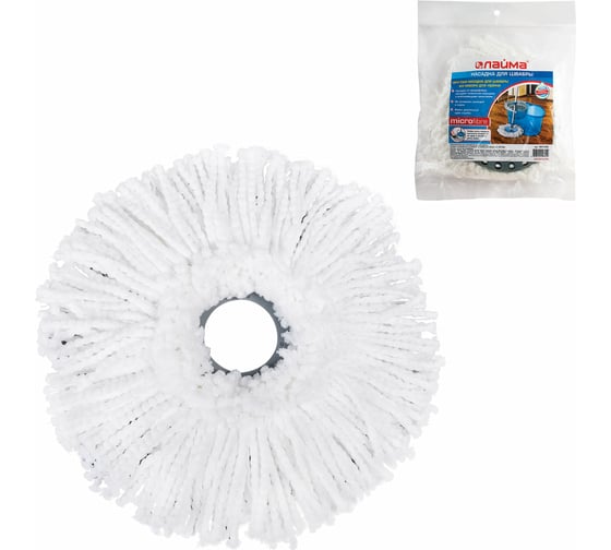 Изображение товара Насадка МОП LAIMA, крепление кольцо, микрофибра, d-16 см 601488