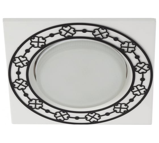 Изображение товара Светильник ЭРА KL78 WH/BK под лампу Gx53 квадратный,220V,13W,белый/черный Б0037367