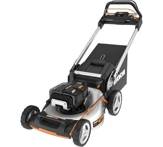 Изображение товара Аккумуляторная самоходная газонокосилка WORX 80В 51см, бесщеточная, 4Ач х4, BASECAMP 4x1А, коробка WG761E