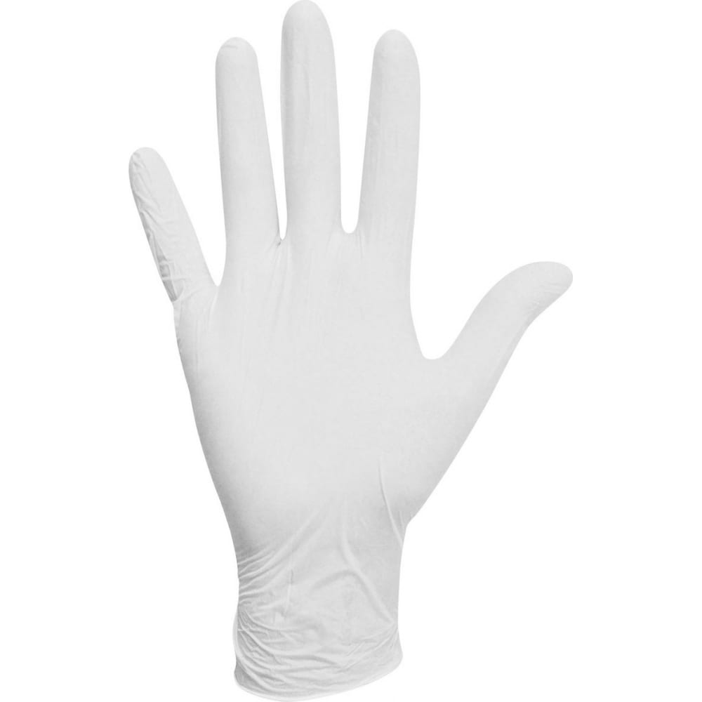фото Латексные опудренные перчатки лайма, белые, размер m, 50 пар 605021