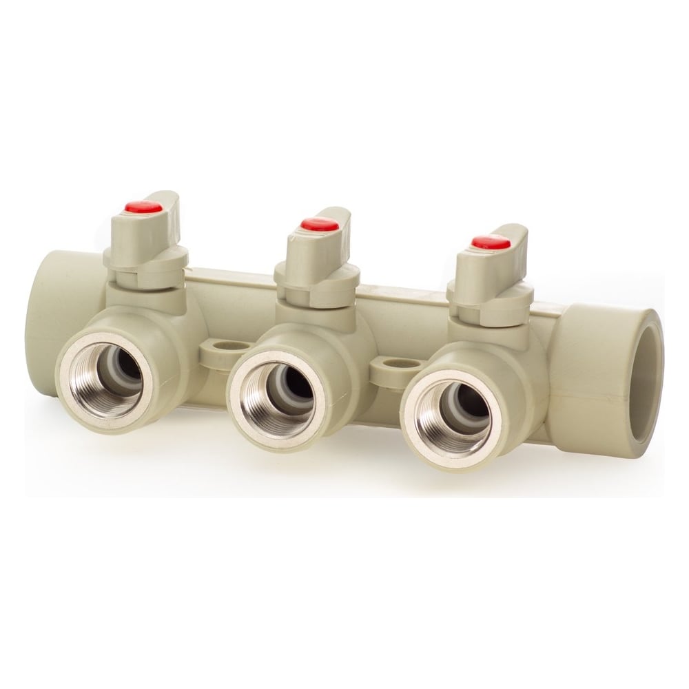 Изображение товара Коллектор с шаровыми кранами LAMMIN PPR 32x1/2x3 12/1 распределительный