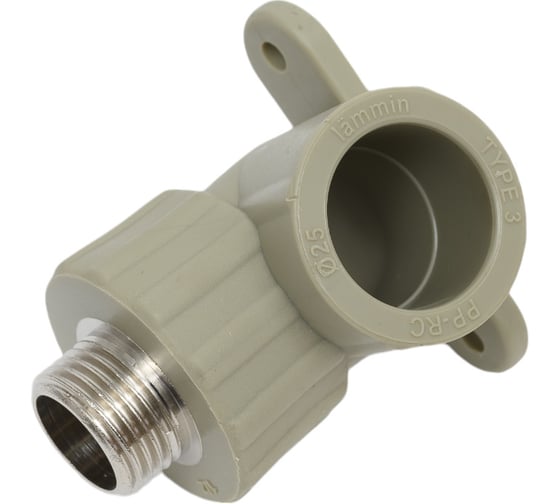 Изображение товара Угольник с креплением LAMMIN ppr нр 25x3/4" 60/10 серый Lm31054025020G