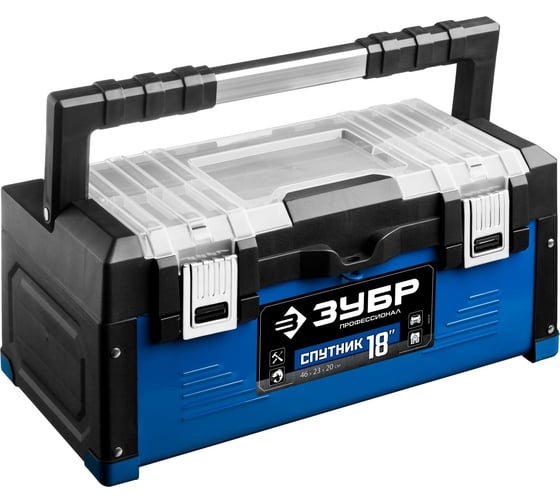 Изображение товара Металлический ящик для инструмента ЗУБР "СПУТНИК-18" Профессионал 38153-18