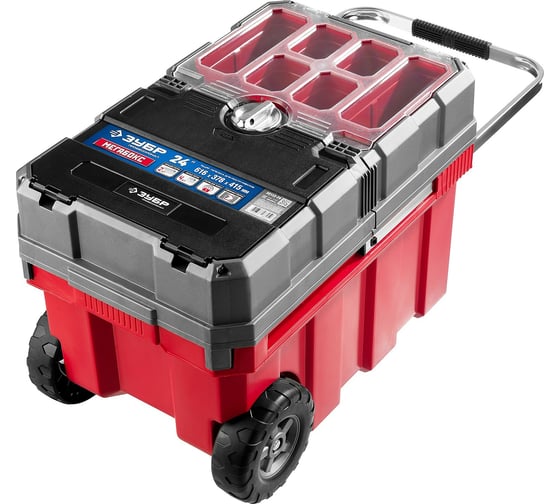 Изображение товара Ящик-тележка для инструмента ЗУБР "МЕГА БОКС" пластиковый, 24", Профессионал 38133-24