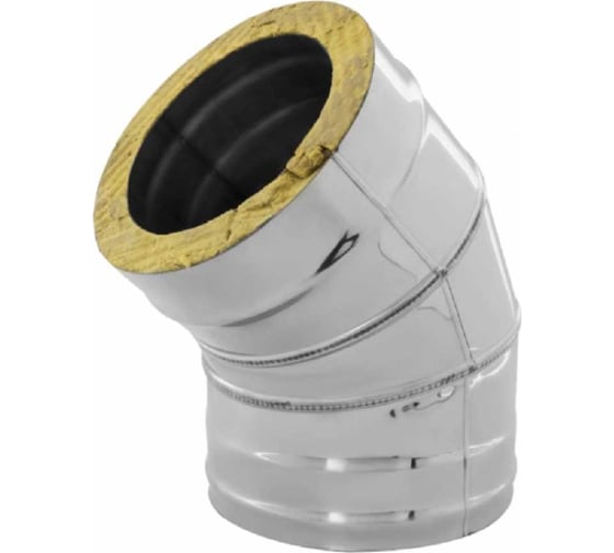 Изображение товара Сэндвич-колено FERRUM 135 градусов, 430, 0.5 мм, нержавеющая сталь, ф100x200 f4101