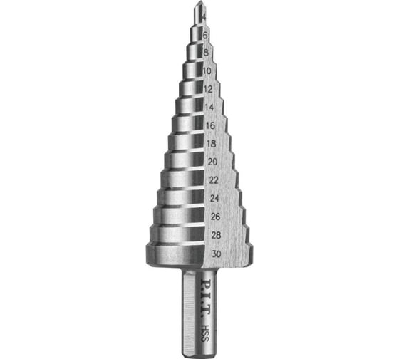 Изображение товара Сверло ступенчатое 4-30 мм, 14 ступеней P.I.T. AMED08-0430