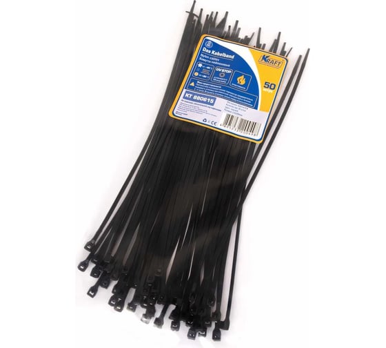 Изображение товара Нейлоновый хомут KRAFT черный 2,5х200 KT 880615