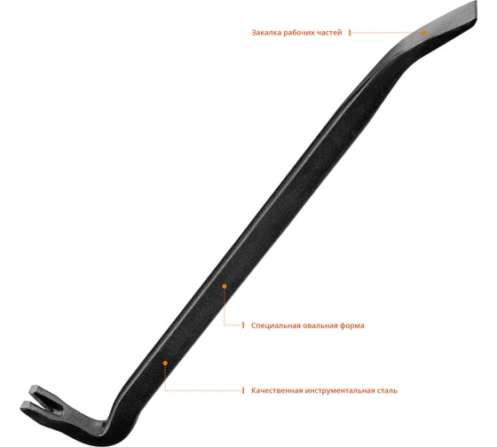 Изображение товара Кованый усиленный лом-гвоздодер Stayer HERCULES 450 мм 22х12 мм 21643-45