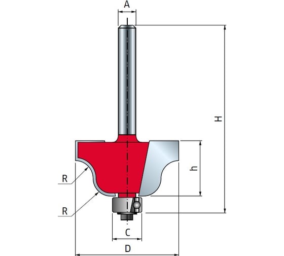 Изображение товара Фреза римский профиль (35х18.5 мм; хвостовик 8 мм) FREUD PRO 38-10208