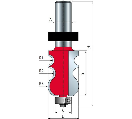 Изображение товара Фреза мультипрофильная для карнизов (23.8х35 мм; хвостовик 12 мм) FREUD PRO 99-01312