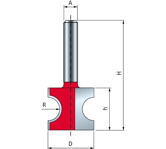 Изображение товара Фреза полукруглая (22.2х19.5 мм; хвостовик 8 мм) FREUD PRO 82-10408