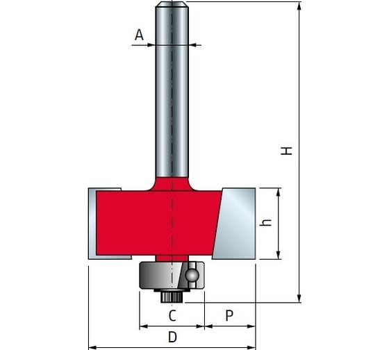 Изображение товара Фреза для выборки четверти с подшипником (31.8х12.7 мм; хвостовик 8 мм) FREUD PRO 32-10008