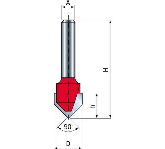 Изображение товара Фреза желобковая V-образная (31.7х16 мм; хвостовик 8 мм) FREUD PRO 20-91408