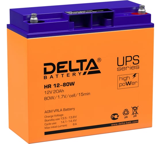 Изображение товара Батарея аккумуляторная Delta HR 12-80 W