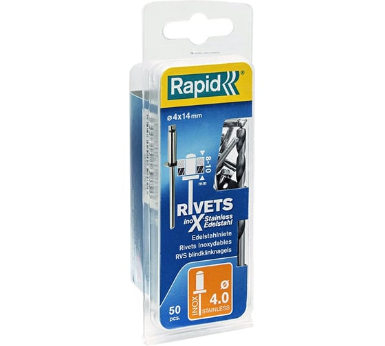 Изображение товара Заклепка из нержавеющей стали (50 шт; 4x14 мм) RAPID 5000395