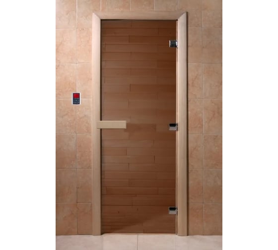 Изображение товара Дверь для бани DoorWood теплый день, 1900x700 мм по коробке, правая, петли справа УТ-00011880