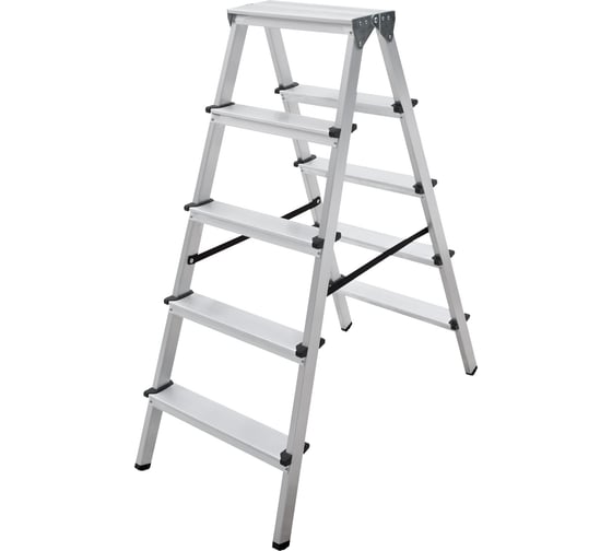 Изображение товара Двухсторонняя стремянка Новая Высота 2х5 ступеней 1120205