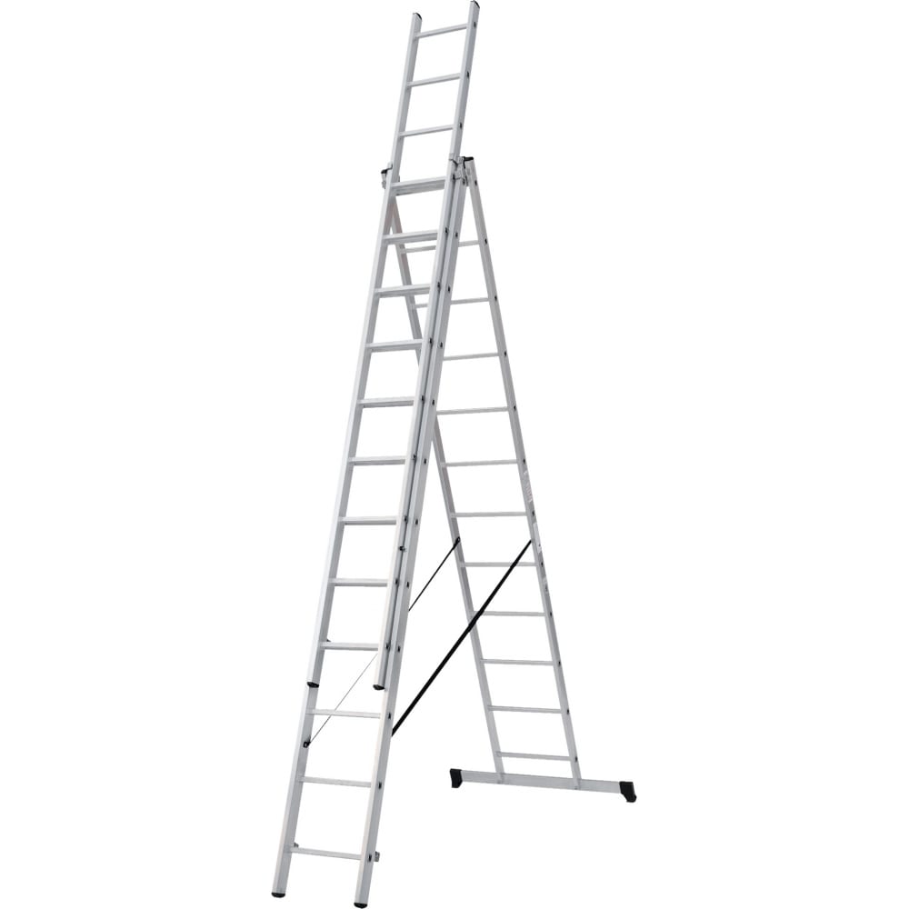 Трехсекционная лестница Новая Высота лестница сибин 38833 09 трехсекционная со стабилизатором 9 ступеней