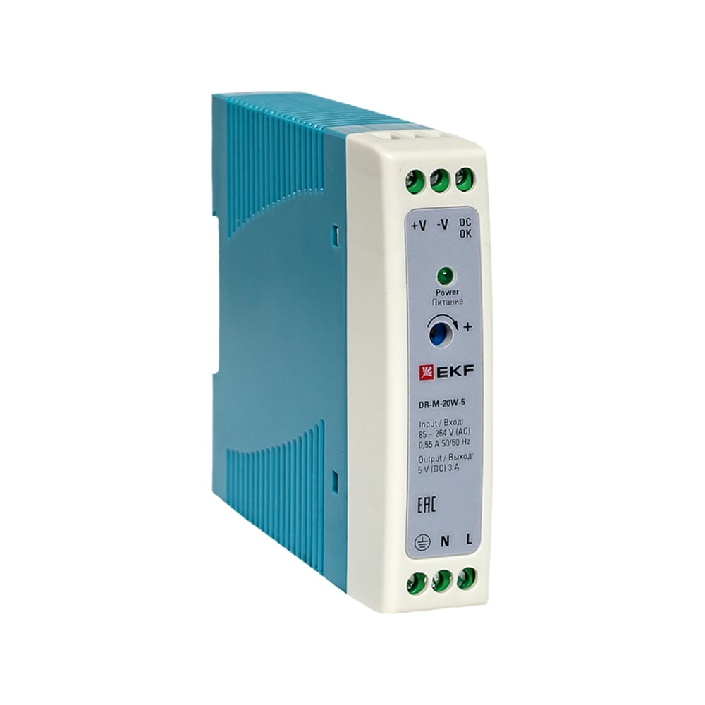 Блоки питания и драйверы  Все инструменты Блок питания EKF DR-M-20W-5