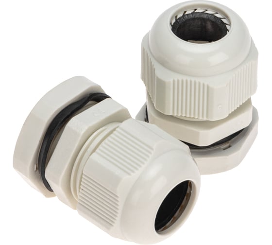 Изображение товара Кабельный ввод REXANT pg-16 (10-14мм) серый, комплект (2 шт/уп) 07-8016-A2